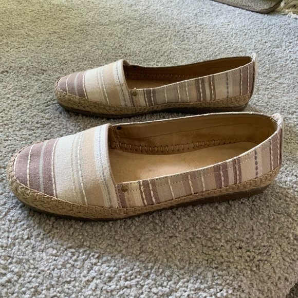 Aerosoles - 7 1/2W Solitaire Striped Canvas Stitch N Turn Espadrilles Tan Brown - Picture 4 of 7